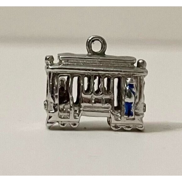 Vintage San Francisco Metal Charm Pendant Trolley Car - Picture 7 of 12